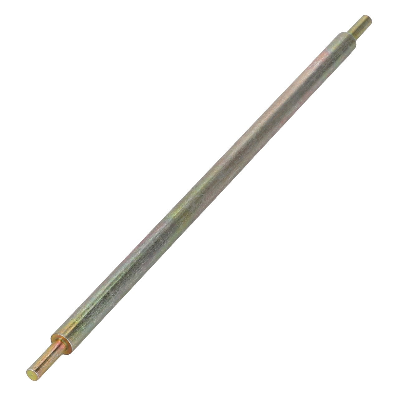 Introducing the AGCO | Bolt - F312500031340, a cylindrical metal rod with tapered ends. This versatile component by the renowned brand AGCO can be used as a mechanical part or tool.