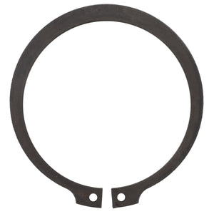 The AGCO External Retaining Ring - 3015244X1, a circular metal snap ring with two holes at the open ends, is used for securing components in machinery and is suitable for Fendt Models.