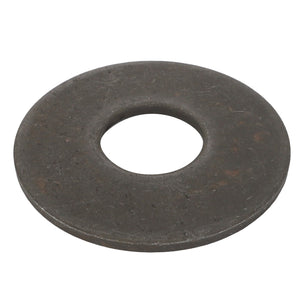 The product is a flat, circular metal washer with a central hole, identified as AGCO | WASHER - D41112400 under the brand name AGCO.