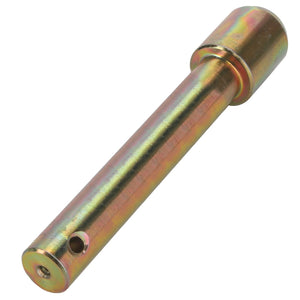 A metallic cylindrical pin with two holes, one near the tip and the other just above it, featuring a smooth, reflective surface. Product Name: AGCO | SHAFT - D28283200. Brand Name: AGCO. No current product description available.