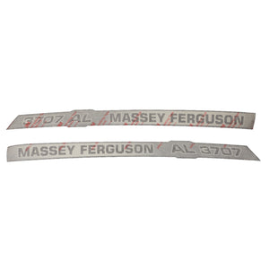 Two grey AGCO decals (Acp0421800) featuring red text and logos, positioned side by side on a white background. No current product description available.