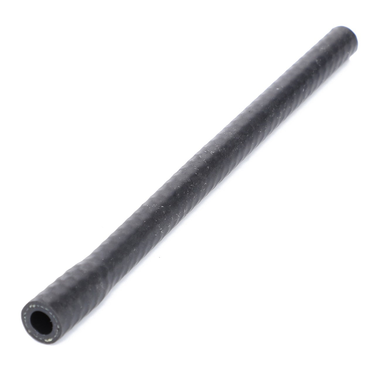 Image of the AGCO Hose for Coolant - Acp0340130, a black rubber hose that is cylindrical, slightly flexible, and manufactured with high-quality materials for various industrial or automotive applications.