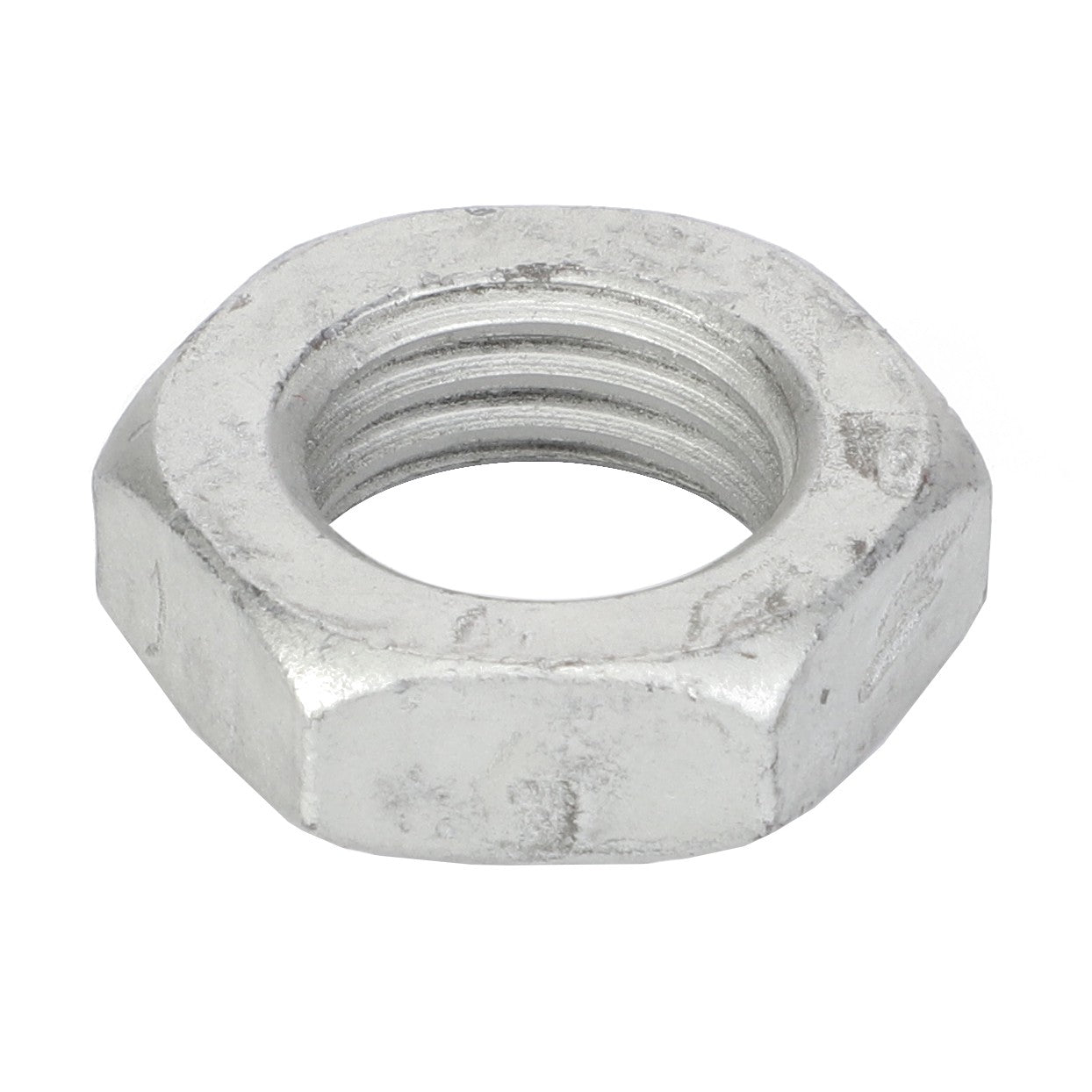 A metal hex nut, specifically AGCO Hex Nut - 339183X1, featuring a threaded hole in the center, is typically used for fastening bolts on Massey Ferguson Models.