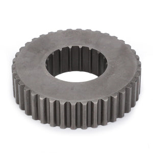 A high-grade heat-forged steel gear with evenly spaced teeth and a central circular hole, known as the AGCO | Hub - 3382070M2 by AGCO.