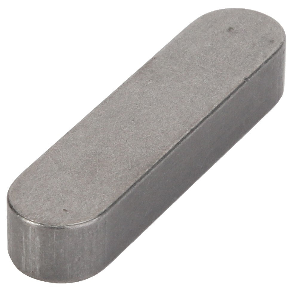 A sleek, rectangular metal object with rounded edges, resembling a small, flat bar. This item is known as the AGCO | KEY - D43106400 and is manufactured by AGCO.