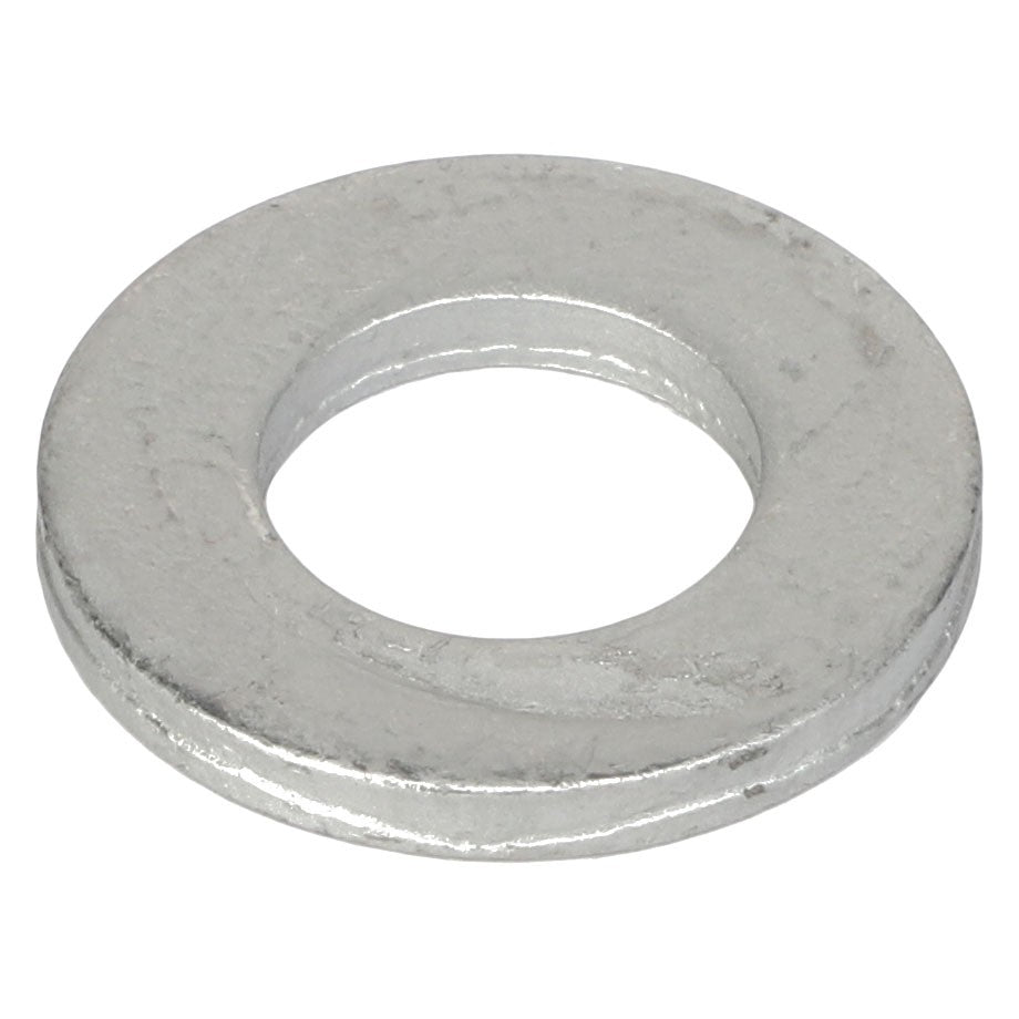 A shining AGCO silver metallic flat washer, model CH8T-4122, featuring a circular hole in the center is displayed against a clean white background.