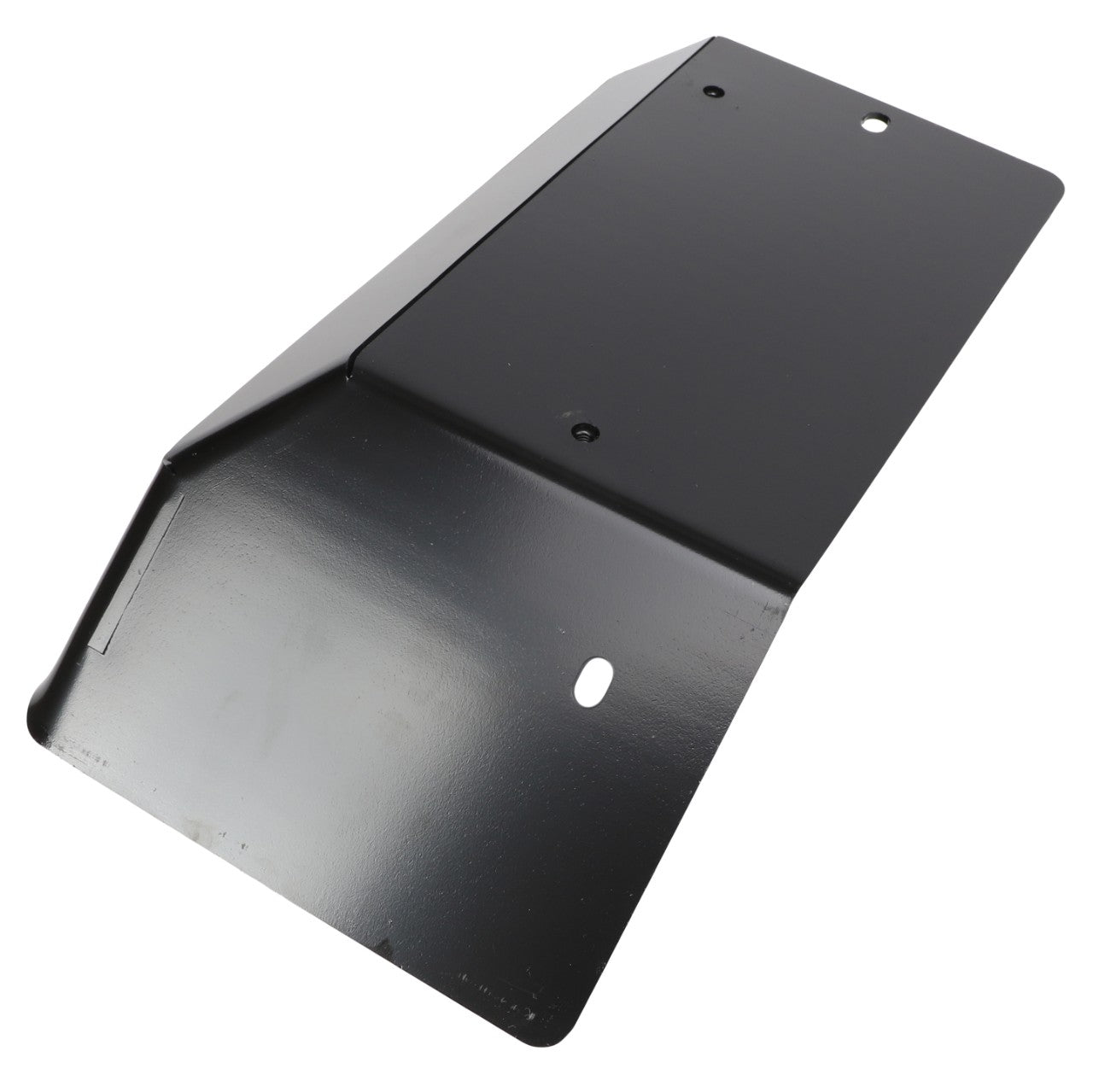 The AGCO | Cowl - Acw2801670 is a black metal bracket with a folded angular design, featuring several holes for mounting. Unfortunately, no additional product description information is currently available.