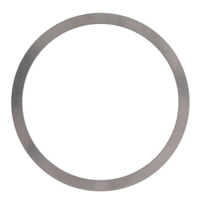 A flat, circular metal ring with a smooth surface and uniform width, compatible with Massey Ferguson machinery, known as the AGCO Adjusting Shim - 3797375M1.