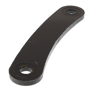 The AGCO | Finger Link - Acx2429950 is a black, slightly curved metal component with a hole at each end, designed for connecting parts in a mechanical assembly.