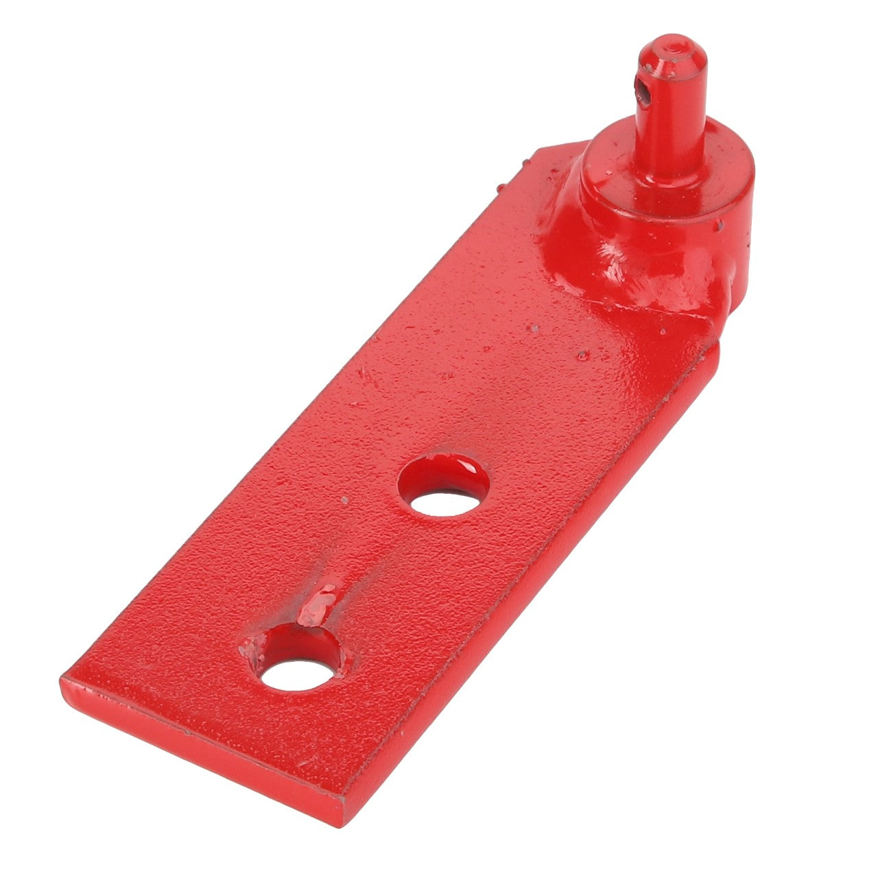 Product Name: AGCO | BRACKET - D28184249
Brand Name: AGCO

Red metal bracket with two circular holes and a cylindrical post at one end. No current product description information available for the AGCO BRACKET - D28184249.