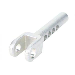 The AGCO | Fork - Acp0324260, by AGCO, is a metal clevis featuring multiple adjustment holes along the shaft, designed to be part of a fastening or connecting mechanism.