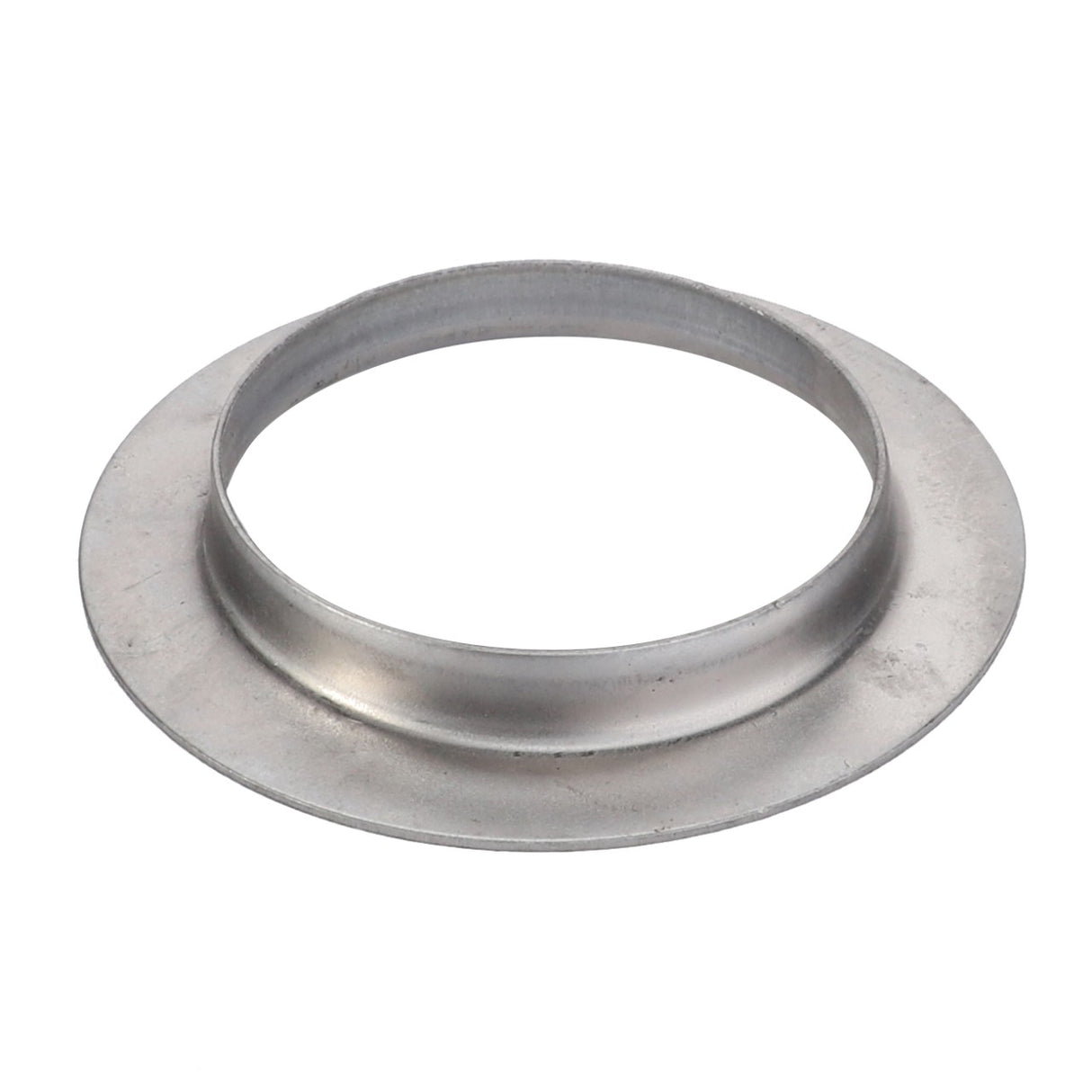 Introducing the AGCO | PLATE - D46727300: a circular metal flange with a central hole and an outward sloping rim.