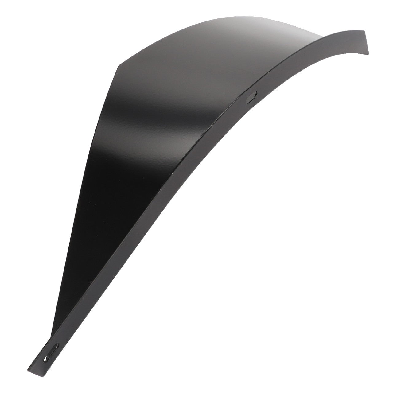 A black, curved metal fender for a vehicle, known as the AGCO | DEFLECTOR - D49060037 by AGCO, shown against a white background. No current product description information available.