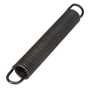 A coiled metal spring with closed loop ends, lying horizontally on a white background. Product: AGCO | SPRING - K2000 by AGCO.