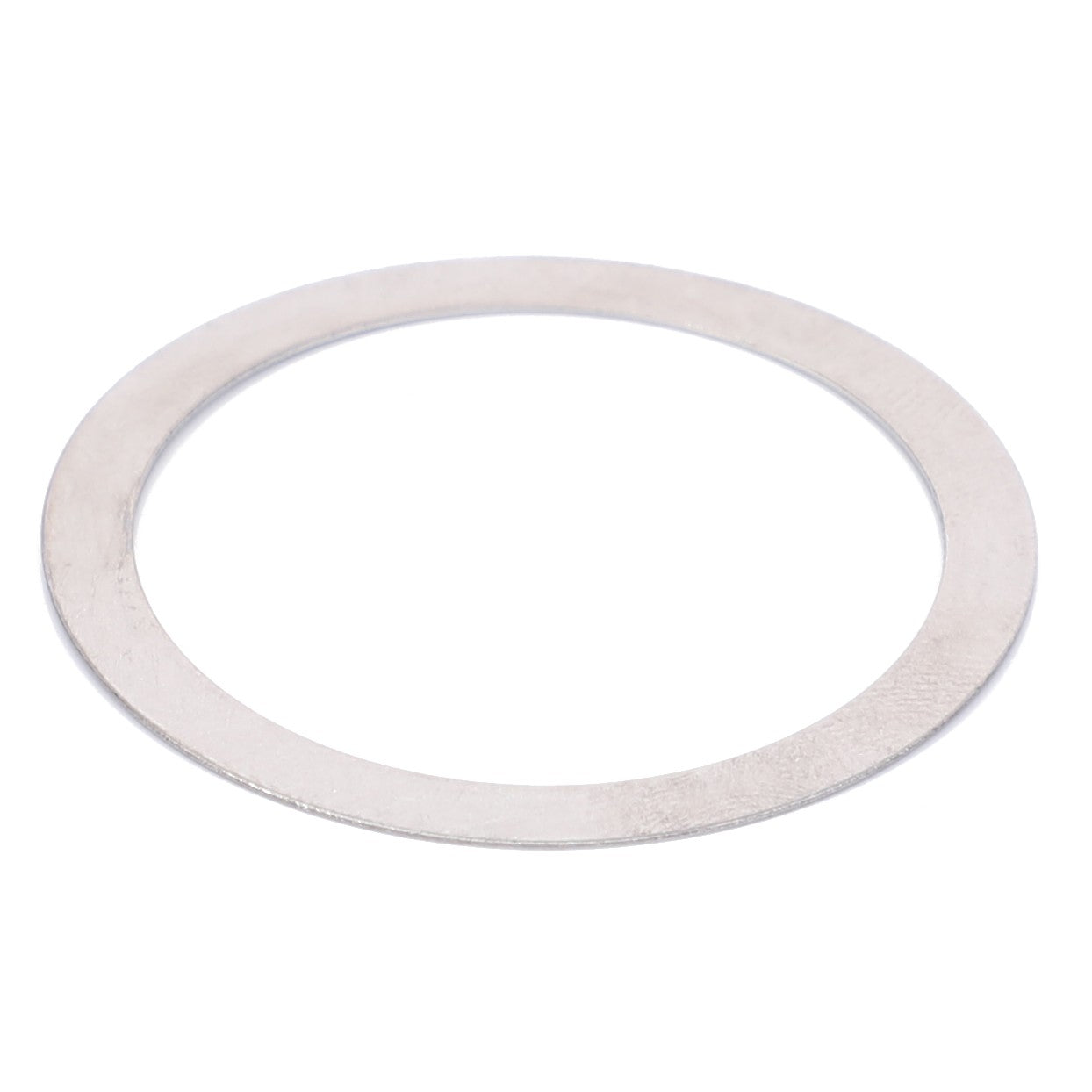 A flat, circular metallic washer with a large central hole, viewed from above on a plain white background, resembling the precision and utility seen in AGCO models like Shim - 9-1093-0074-2.