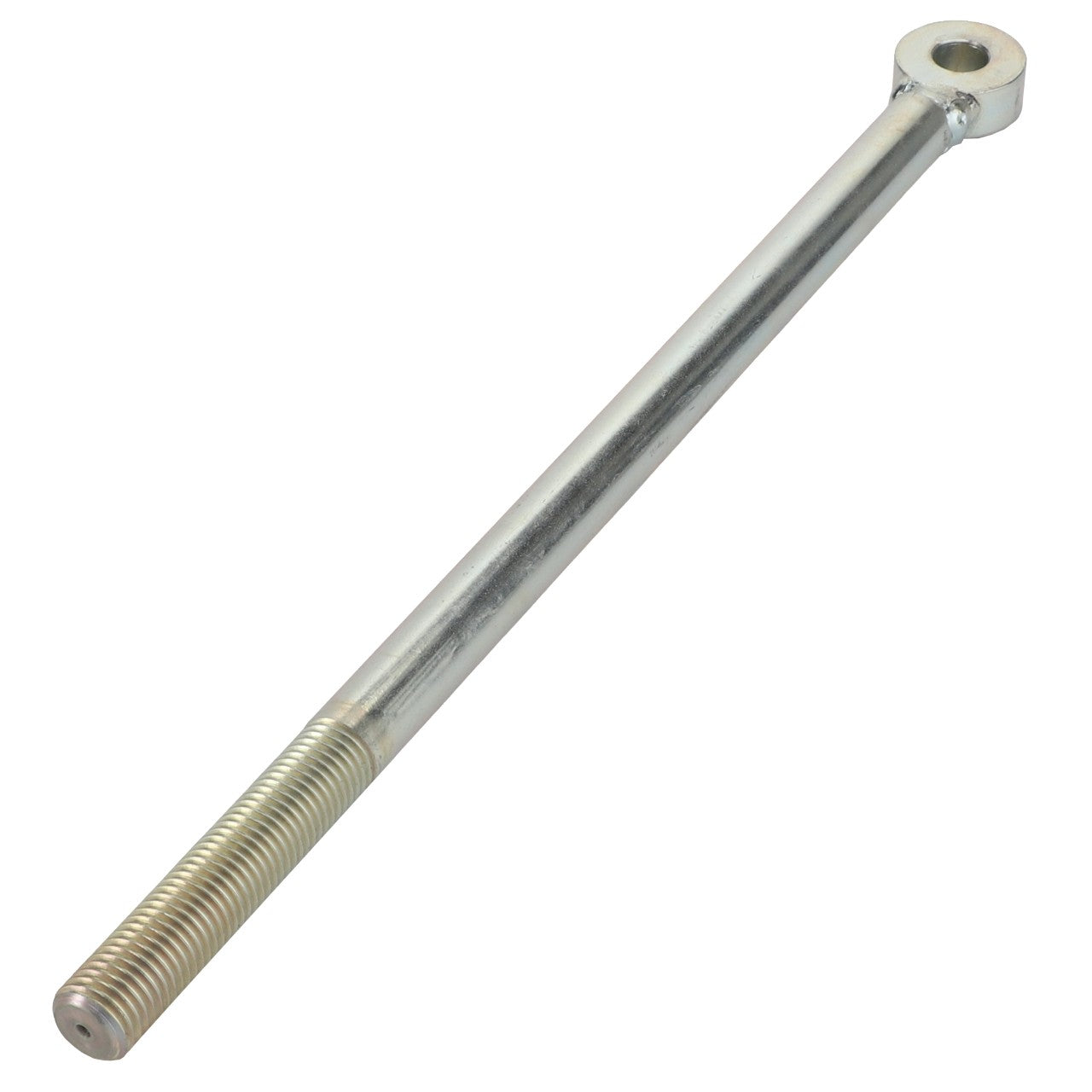 Currently, no product description information is available for the AGCO | BAR - TM31723 metal rod, which features threading on one end and a circular eyelet on the other.