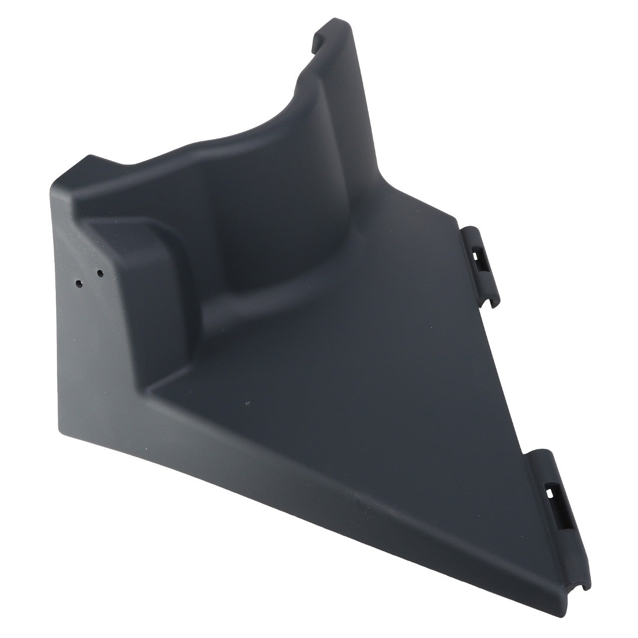 The AGCO Door Shield - Acw209361C by AGCO is a black plastic automotive interior panel with a curved upper section and two mounting tabs. No current product description information is available.