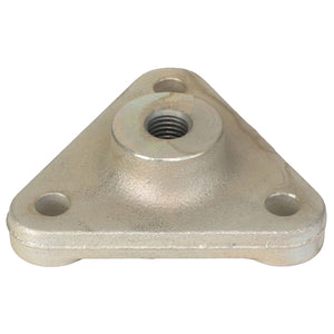 The AGCO Pivot Mount - Acw1923720, a metal triangular bracket, features three mounting holes and a central threaded hole.