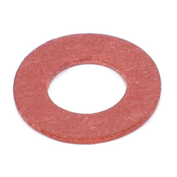 A red AGCO Flat Washer (Product Code: F835201100010) with a smooth texture and a central hole is displayed against a plain white background, showcasing the same rugged quality associated with Massey Ferguson equipment.