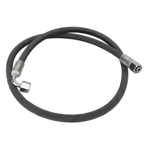 The AGCO Hydraulic Hose - Acw0703330 by AGCO is a coiled hose with metal fittings on both ends, featuring a flexible black rubber construction. No current product description information is available.