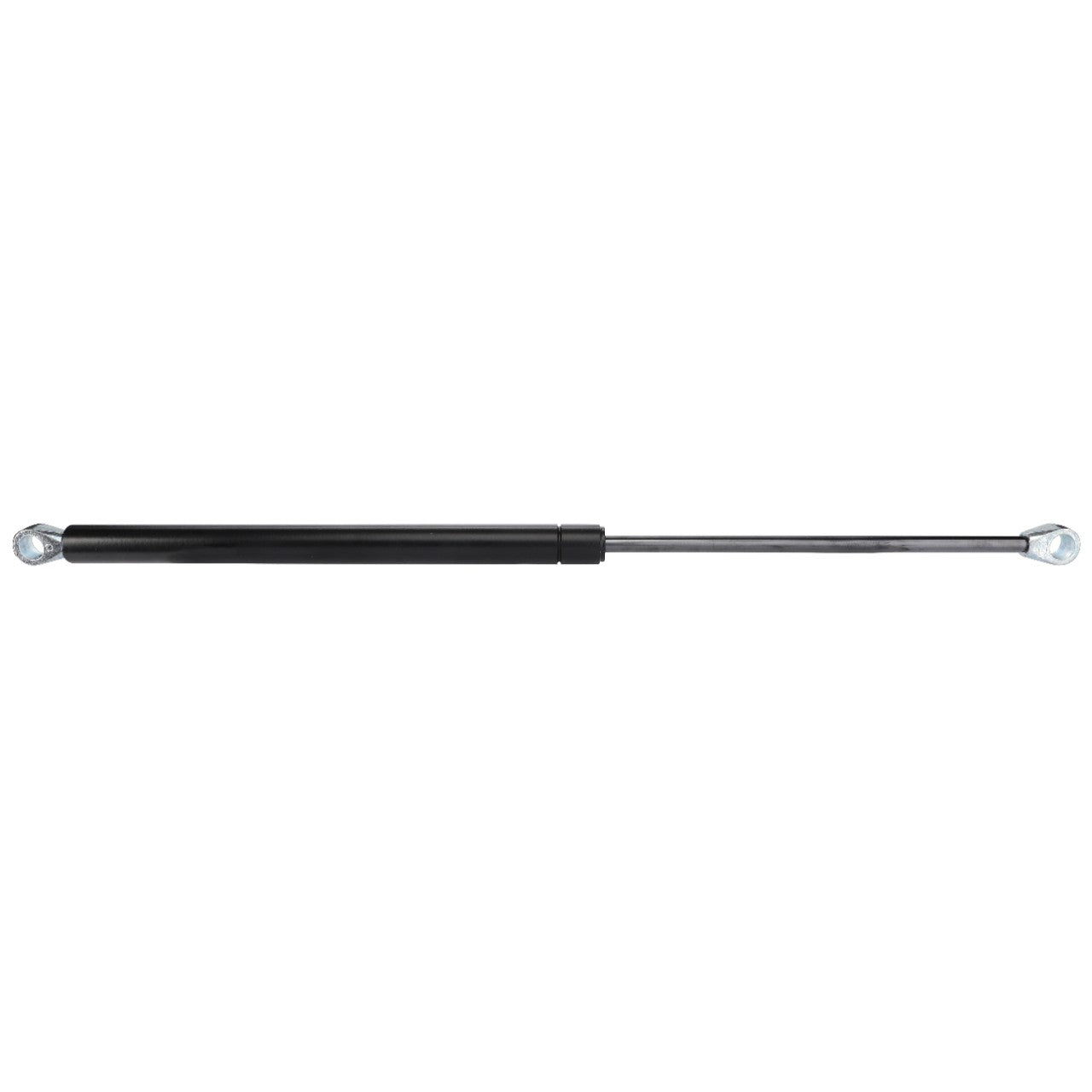 The AGCO | SPRING - AL5020624 by AGCO is a gas strut with a black cylinder and an extended metal rod, featuring mounting eyelets at both ends, ensuring the highest quality for reliable performance.