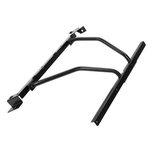 No current product description information is available, but the AGCO | Shield Bracket - Acx2350740 by AGCO is a black metal bracket with two angled support bars, expertly designed for mounting or structural reinforcement.