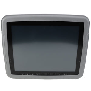 A grey-framed, rectangular industrial touchscreen monitor from AGCO, model ACZ0003310, with a dark display screen is shown against a white background.