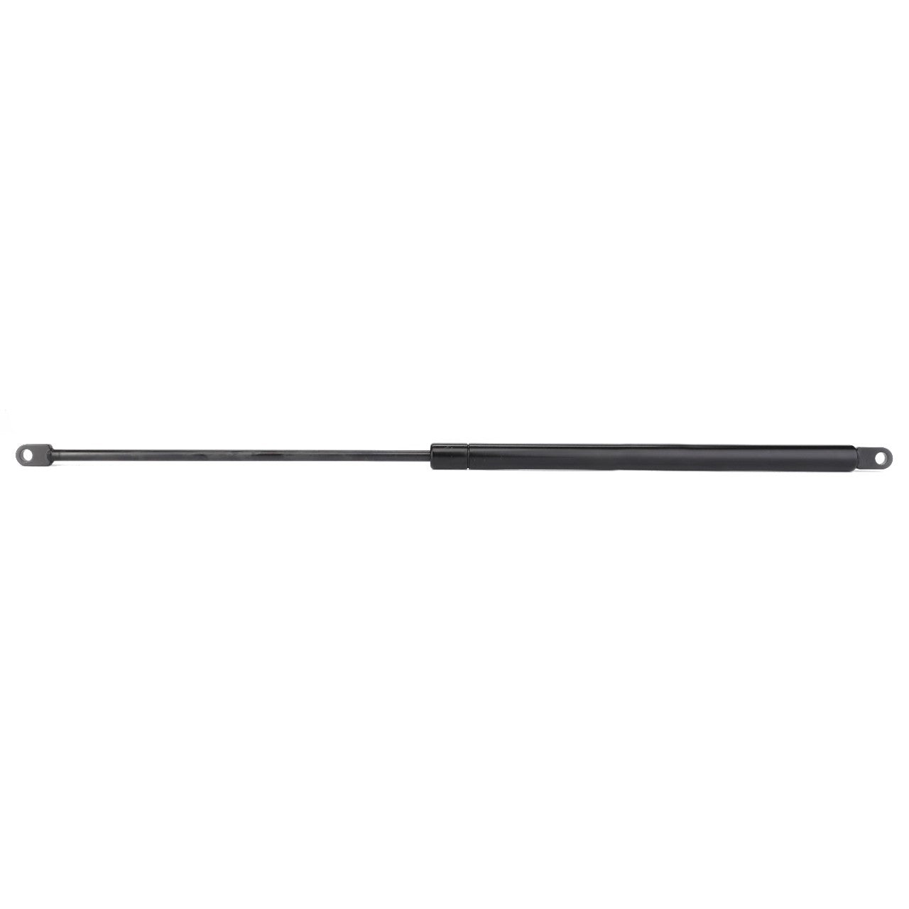 The AGCO Gas Strut - D45061800, a durable black gas spring featuring metal connectors on both ends, is commonly used to provide support and controlled movement in various mechanical applications.