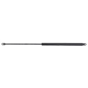 The AGCO Gas Strut - D45061800, a durable black gas spring featuring metal connectors on both ends, is commonly used to provide support and controlled movement in various mechanical applications.