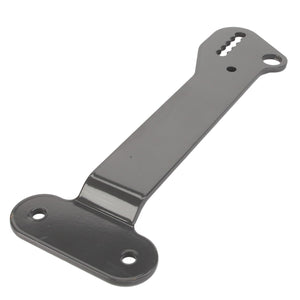 The AGCO Bracket - Acw0641040 is a metallic, elongated bracket with holes at both ends, designed likely for mounting or securing purposes. Currently, no product description information is available.