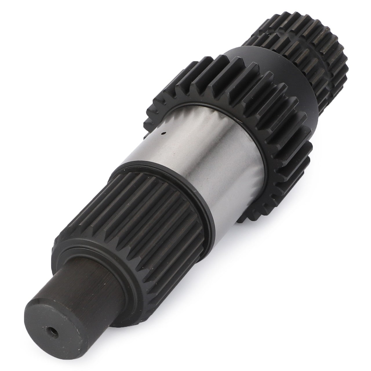 The AGCO Shaft - 3799154M4 is a metal gear shaft featuring multiple interlocking teeth and a cylindrical body, designed specifically for power transmission in heavy-duty operations. Trust the reliability of AGCO Parts Genuine for superior performance.