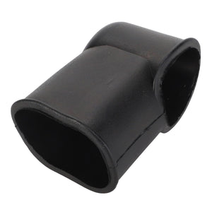 The AGCO overlay, product code La300135205, is a black, rectangular rubber cap with rounded edges designed to fit over an object or connection. No current product description is available for this specific item.