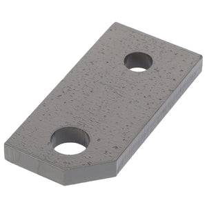 The AGCO | Knotter Arm - Acx2478380 is a flat, rectangular metal plate featuring two round holes. No further product description information is available at this time.