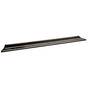 A long, rectangular piece of black metal with slightly curved edges, likely the AGCO Draper Band, Power Flow Header - Acw1682080, a component commonly used in AGCO Parts machinery.