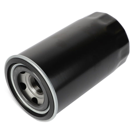 Close-up of a cylindrical black Hydraulic Filter Element (7066051M91) by AGCO, featuring metallic threading on one end, fitting perfectly into the engine location of Valtra and Massey Ferguson models.