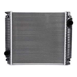 The AGCO | Radiator, No Cap - ACW0052150 is a high-performance car radiator with a durable metal core and plastic side tanks. It features strategically positioned inlet and outlet ports on its sides to optimize efficiency and durability, ensuring reliable performance even in demanding conditions.