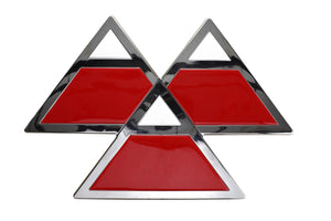 The AGCO | Decal - Acw2018660 by AGCO showcases a sleek logo with three interconnected triangular shapes: two triangles are pointing upward in striking red and silver hues, while the central triangle points downward. This design captures a dynamic essence that current product descriptions fail to convey.