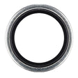 The AGCO Oil Seal - 3011178X1, featuring a black rubber ring inside a metal washer, is compatible with Massey Ferguson Models.