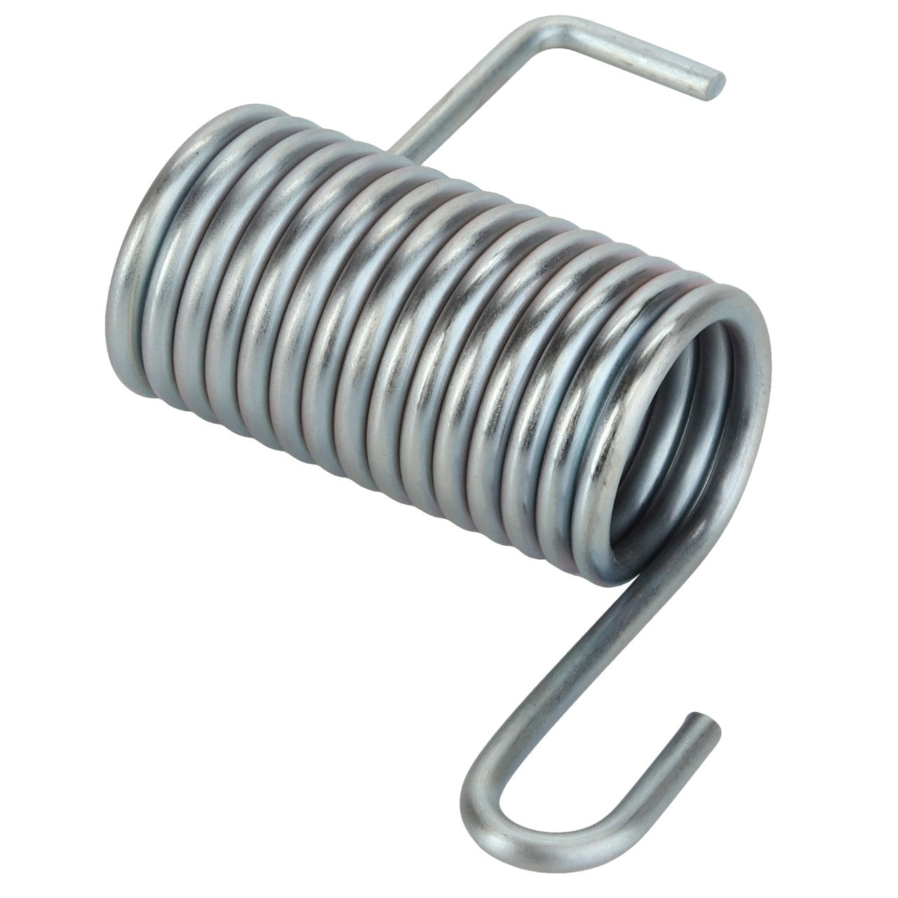 A close-up image showcasing the AGCO metal tension spring (Model: D28284389) featuring hooks on both ends.