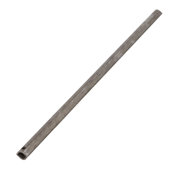 A long, cylindrical metal pipe known as the AGCO Profile Shaft - Fel103107, featuring a small hole near one end, showcased against a white background. This product is brought to you by AGCO.