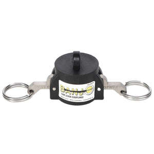 A black and metallic AGCO cap, model Ag000828, featuring ring pull handles on both sides for easy operation and bearing the Banjo logo on the front.