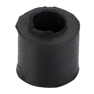 A small, cylindrical black rubber grommet with a central hole and slightly rough edges. For product questions about the AGCO | GROMMET - 0.010.1253.0, contact our support team for assistance.