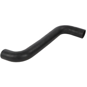 A black, smoothly curved AGCO Radiator Hose - Acw1942110 with a sleek rubber surface and elegantly tapered ends.