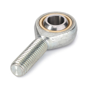 The AGCO | TOGGLE - D45698800 is a metal rod end bearing crafted from high-grade steel, featuring an internally threaded shaft and a spherical joint.