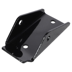 The AGCO SUPPORT - AL4500097 is a black metal bracket featuring three holes — two located on the sides and one in the center — designed for mounting or supporting purposes.