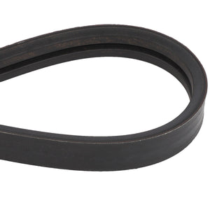 A close-up of the AGCO Belt - Acw1675850, a black, V-shaped rubber belt commonly used in machinery or automotive engines.