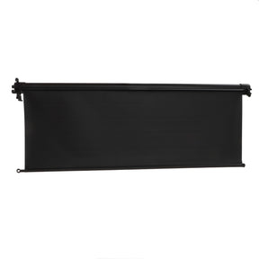 A black retractable sun visor designed for a vehicle trunk, shown in its extended position, showcases the precision typical of AGCO parts.