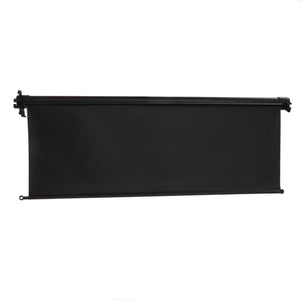 A black retractable sun visor designed for a vehicle trunk, shown in its extended position, showcases the precision typical of AGCO parts.