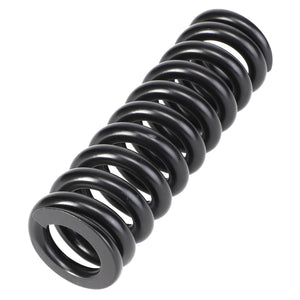 A sleek AGCO compression spring (model Acw3030000) in black metal, meticulously positioned diagonally against a pristine white background.