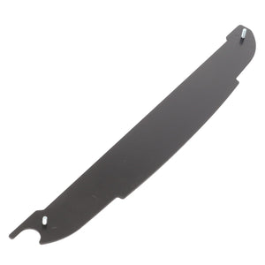 The AGCO Bracket - Acp0340090 is a black, elongated metal bracket with two pegs at each end, designed for fitting or mounting purposes. Currently, there is no detailed product description available.